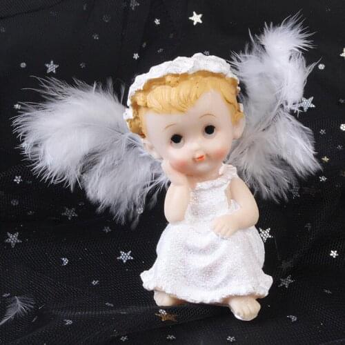 Birthday Cake Decorations One Year Old Angel Baby Doll Wings Feathers Childrens Birthday Party Dessert Props