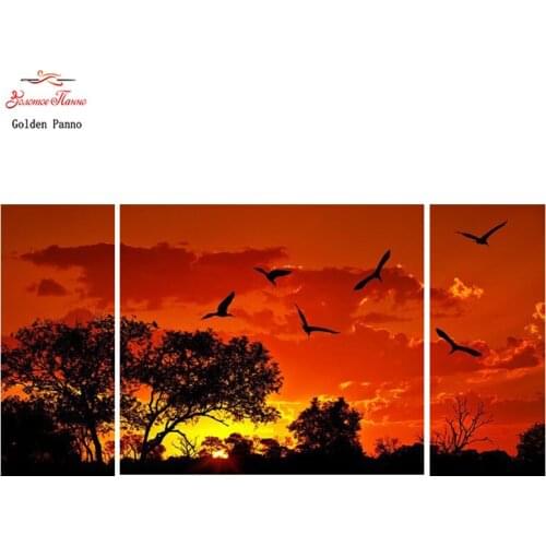 DIY diamond embroidery full stitch embroidery sticker diamond painting cross stitch wedding decoration Wild goose and tree