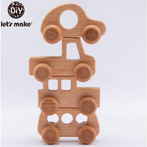 Organic Wooden Car toy Shape For Babies Beech Teether Kids Brain Game Toys Handmade Crafts Gift Child Blocks Cognitive Toys