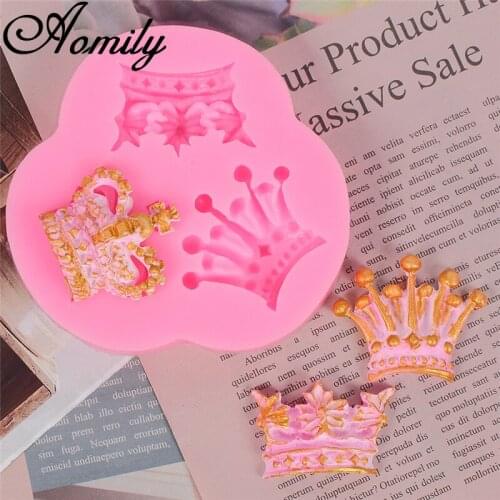 Aomily Imperial Crown Shaped Fondant Mold Cake Jelly Sugar Craft Chocolate Cake Decorating Moulds Ice Cube Molds Baking Tools