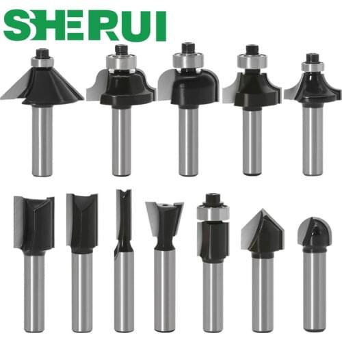 1pcs 8mm Shank wood router bit Straight end mill trimmer cleaning flush trim corner round cove box bits tools Milling Cutter