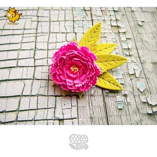 Chinese Rose Leaf Metal Cutting Die Stencils Template for Scrapbooking Paper Album Cards Gift Decor Knife Punch Mold Die Cut New