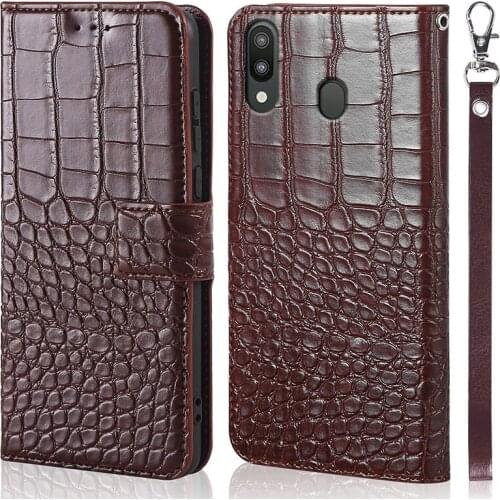 Magnetic Case For Samsung Galaxy M20 M205F M205 M 20 SM-M205F Flip Case For Samsung Galaxy M20 crocodile grain Cover