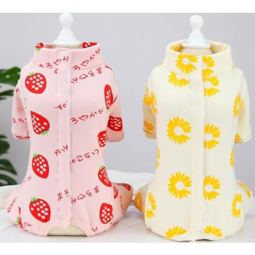 Cute Pet Clothes Dog Pajamas Cat Dog Jumpsuit Wrap Belly Dog Pyjamas For Girls Surgical Gown Dog Jumpsuit For Small Dogs PAJAMAS