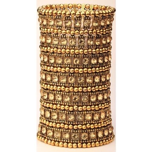 Multilayer stretch cuff bracelet women crystal wedding bridal fashion jewelry gold silver color wholesale dropshiping B15 7 ROW