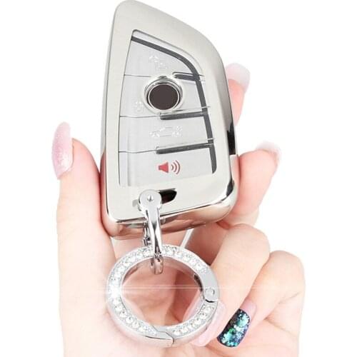 Soft TPU Key Fob Cover with Keychain for BMW 2 5 6 7 Series X1 X2 X3 X5 X6 Remote Smart Full Protection