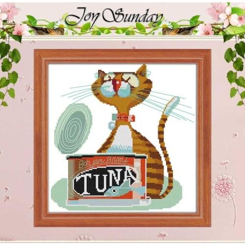 Greedy Cat Counted Cross Stitch 11CT 14CT counted Cross Stitch Set Wholesale Animal DIY Cross-stitch Kit Embroidery Needlework