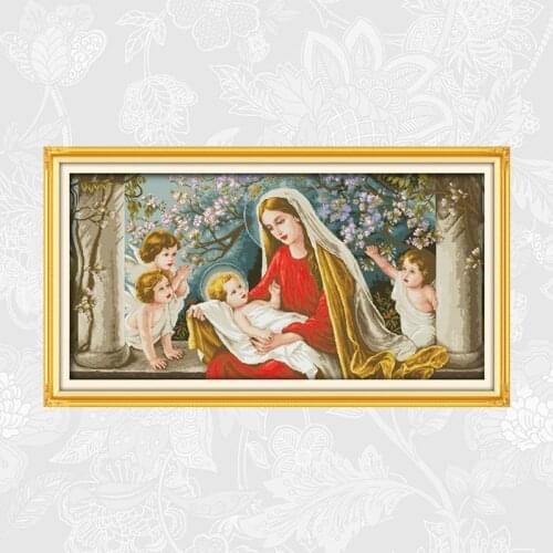 Madonna and son Embroidery Needlework Sets, Handmade Crafts Home Decor, Count Print On Canvas DMC 14CT 11CT Cross Stitch kits