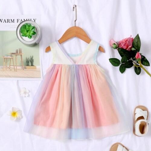 Newborn Baby Cute Dress Summer 0-2Y Toddler Girls Infant Sleeveless Layered Princess Dress Beach Wedding Party Lace Clothing