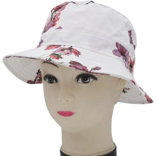 2019 Summer Newest Fashion Brand Casual Sun Hat Beach Party Print Flower Pot Cap Cotton Novelty High Quality Foldable Sun Hat