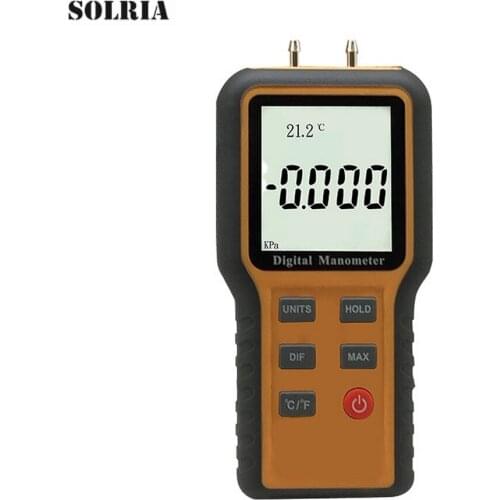 New Digital Manometer Air Gas Pressure Meter Differential Dual Port HVAC Tester 12 Selectable Measurable Units Dropship