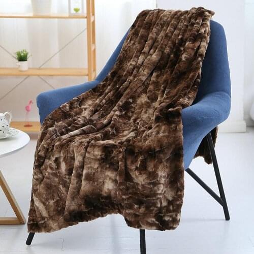 LYN&GY Faux Fur Fleece Blanket Throw Lightweight Portable Soft Blanket For Home Car Office Chair Plane Camping Christmas gift