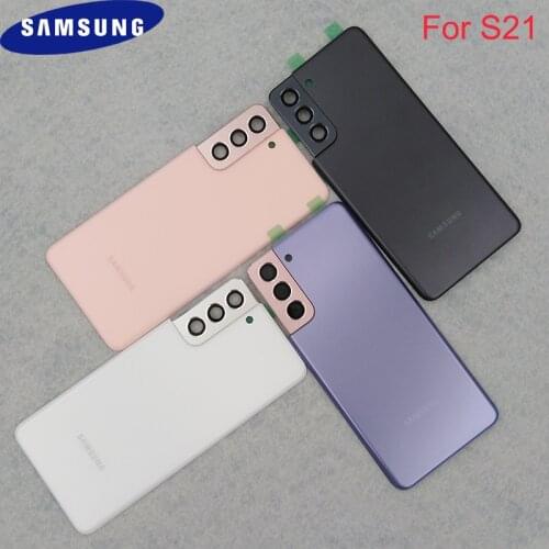 Original Back Cover For Samsung S21 Housing Battery Rear Door Case For Galaxy S 21 G990 Replacement Parts With Camera Lens Frame