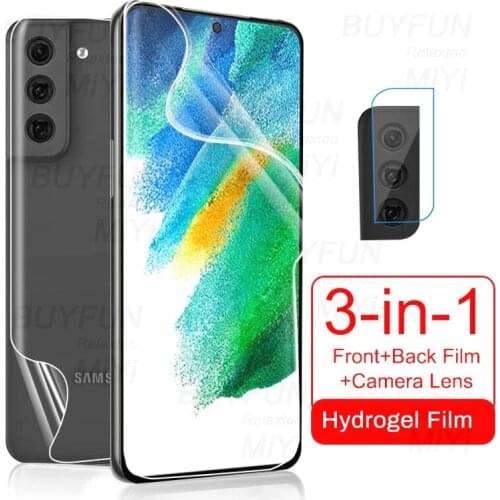 Front Back Hydrogel Film for Samsung Galaxy S21FE S21 FE Screen Protector Not Glass S 21 Faith Fan Endition 5G 2021 Camera Glass