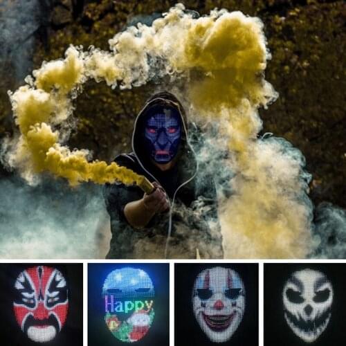APP Control Display Full Color Mask Luminous Mask Halloween Party Dance Party Bar Face Changing Mask Event Party Props