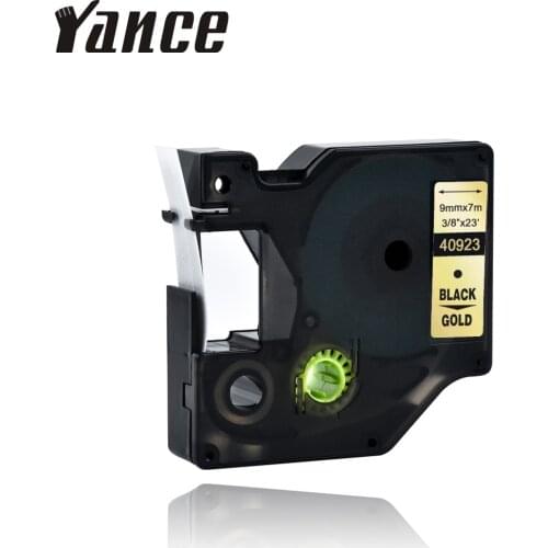 Yance 40923 black on gold label tape Compatible Dymo D1 label printer 9mm label maker tape FOR DYMO LM160 LM280 DYMO PNP