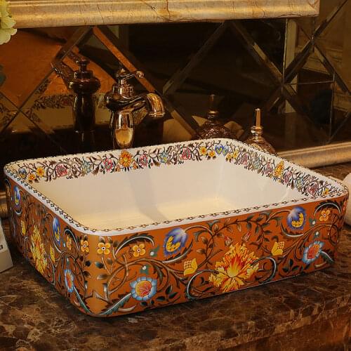 Rectangular Jingdezhen Bathroom ceramic sink wash basin Porcelain Counter Top Wash Basin Bathroom Sinks porcelain kitchen sink