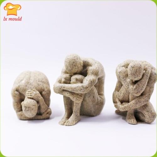 Carved body candle silicone mold silicone mold redemption man