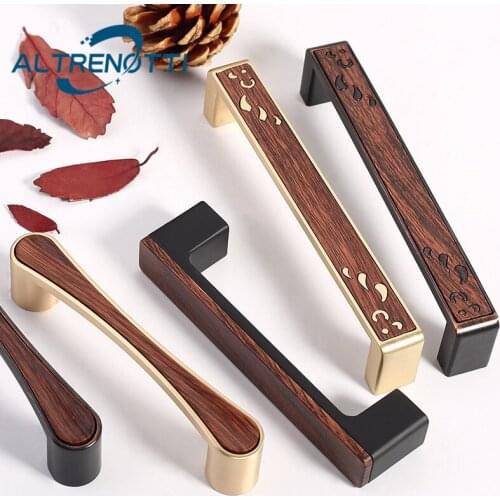 Cabinet Furniture Handle Chinese Wood Style Zinc Alloy Vintage Wardrobe Drawer Kitchen Door Pull Cupboard Closet Knob Hardware