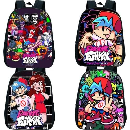Friday Night Funkin Backpack 12 Inch Kindergarten Backpacks for Kids Cartoon School Bags Boys Girls Cute Rucksack gifts Mochila