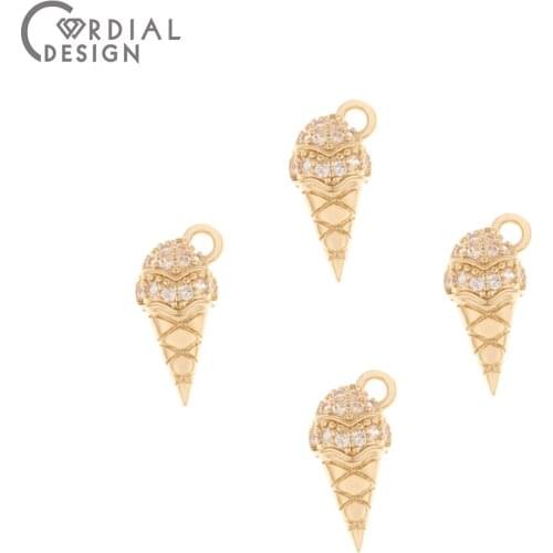 Cordial Design 50Pcs 6*13MM CZ Charms/Jewelry Findings & Components/Hand Made/Earrings Making/DIY Pendant/Jewelry Accessories