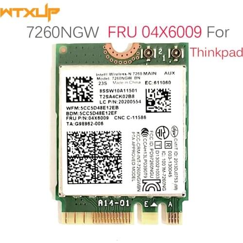 Wireless-N for intel 7260NGW 7260 BN WIFI NGFF NETWORK CARD For Lenovo/Thinkpad L540 X240 T440 T440P T440S FRU 04X6009 04W3830