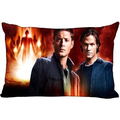 ShunQian Supernatural TV Pillowcase 45x35cm(One Side) Decorative Rectangle Zipper 3D Print Pillowcase Satin Fabric Pillow Cover