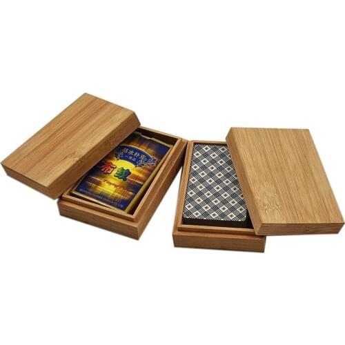 New Bamboo Cards Storage Box Desktop Wooden Poker Playing Card Box Case Tarot Box Empty Box