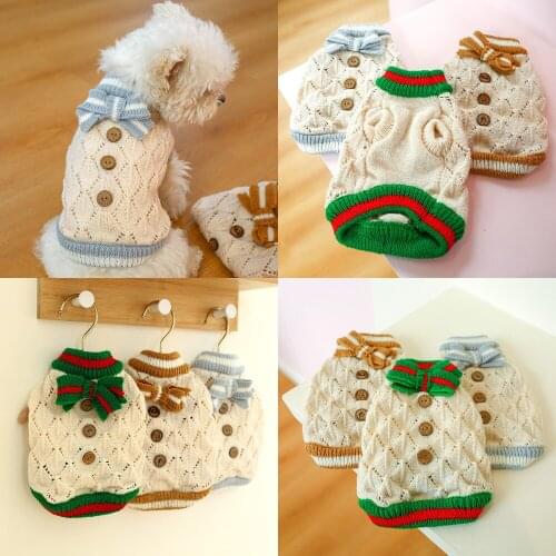 Cat Dog Sweater Winter Pet Coat Knit Apparel Puppy Yorkshire Pomeranian Shih Tzu Maltese Poodle Bichon Dachshund Dog Clothes 022