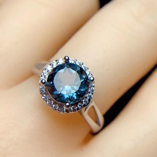 Topaz Gorgeous S925 Pure Silver Ring Fine Fashion Wedding Charming Jewelry for Women Free Shipping