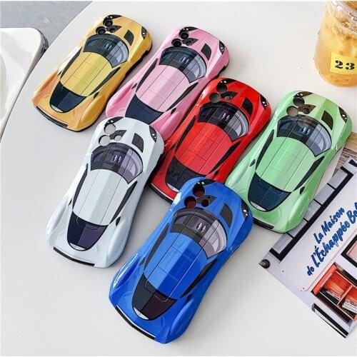 3D Racing ModelSports Car Phone Case For iPhone 11 Pro Max 12 Mini XS X XR 7 8 Plus SE Streamline Ultra Thin Fundas Back Cover