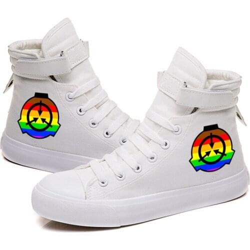 Unisex Anime Game SCP Foundation Preppy Casual Ankle Canvas Shoes SCP Hook Loop plimsolls duck shoes Sneakers