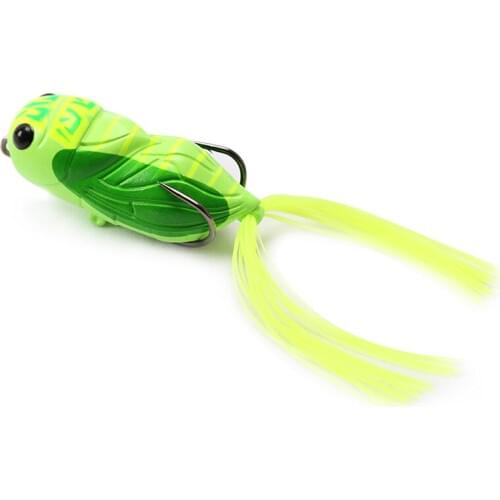 Cicada Frog Lure 15.5g 65mm Artificial Soft Popper Fishing Lure Topwater Frogs Baits Soft Tail Pike Fishing Tackle Lure