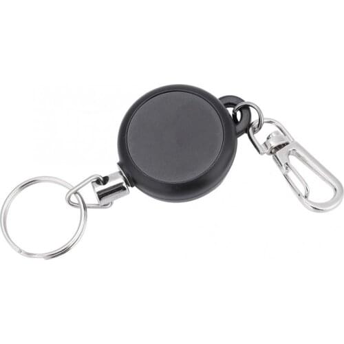Outdoor 60cm Stainless Steel Wire Rope Retractable Key Chain Stretching Key Clasp Anti Lose Keyring Outdoor Fishing Camping