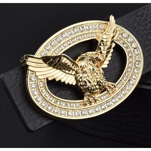 High Quality eagle belt men bound buckle wide Cowskin Waist Strap Casual luxury ceinture homme genuine leather fashion waistband