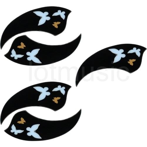 Ukulele Pickguard 26 Inch Tenor Hawaii Guitar Scratch Plate Adhesive Soft Self Stick Black Parts Pack of 5