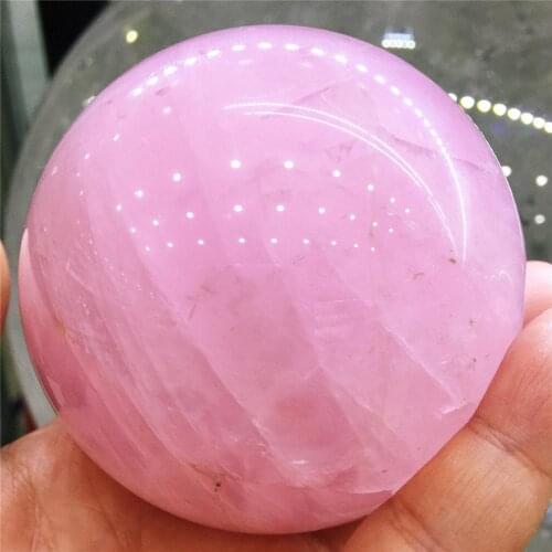 1PC Natural pink crystal ball raw stone polishing craft fashion gift pink crystal ball crystal home decoration