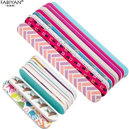 10Pcs/Lot Double Side Nail Art Files Sanding Grit Buffer Accessories For UV Gel Polish Remove Manicure Tool