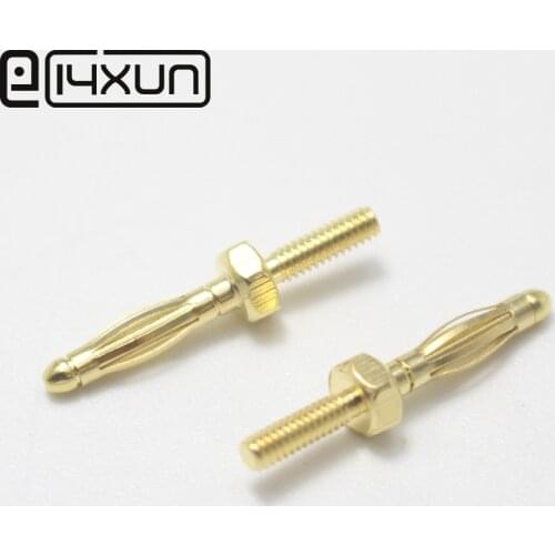 10pcs Uninsulated Banana Plug with 2mm Thread Bolt Fitted for M2 Panel Installation Screw Connector Thread Length 6.5mm / 10mm