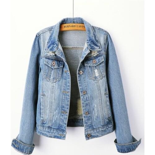 2021 New Large Size 5XL Denim Jacket Ladies Boyfriend Denim Coat Street Dress Harajuku Retro Autumn Basic Coat