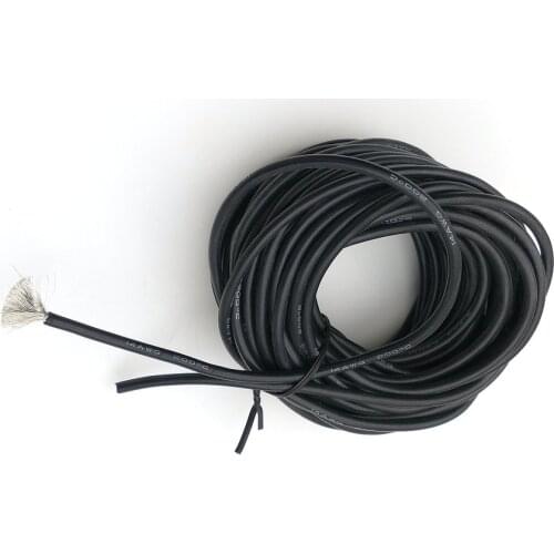 3000V 14AWG 10M BLACK Silicone Wire Flexible Stranded Copper Cable