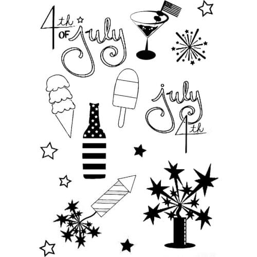 JULY 4TH Clear Stamps/Seal For DIY Scrapbooking Card Making Album Decorative Silicone Stamp Craft