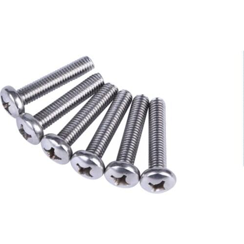4mm stainless steel Cross recessed pan head screw M4*30mm Round head philips machine screws 20pcs