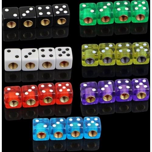 4pcs Dice Shape Car Truck Wheel Tire Air Valve Stem Cover Dust Cap Bicycle Valve Accessories