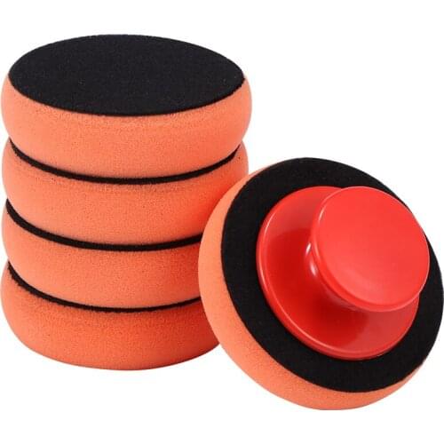5Pcs/Set Car Wax Wash Polish Pad Sponge Cleaning Foam Kit Terry Cloth Microfiber Applicator Pads W/ Gripper Handle Car-Styling