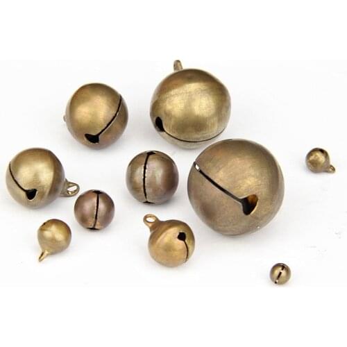 50Pcs/lot Vintage Retro 6-28mm Copper Jingle Bells For Wedding Party DIY Handmade Jewelry Accessories Christmas Tree Ornaments