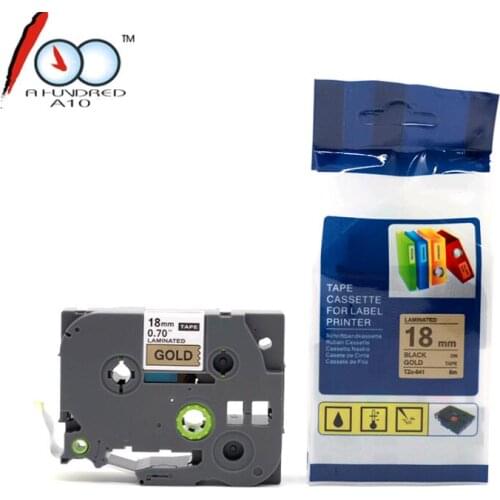 Black On Gold Label Tape For Brother TZ 231 TZe231 tze-231 tz-231 131 431 531 631 731 221 P-Touch Label laminated Maker