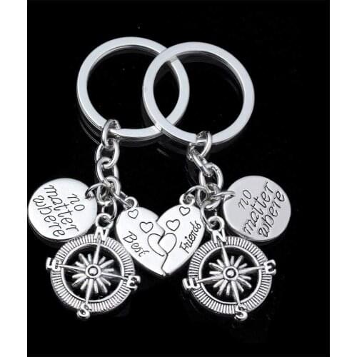 BBF Best Friends keychains Friendship Love Gift Keyrings for Women (2pcs)