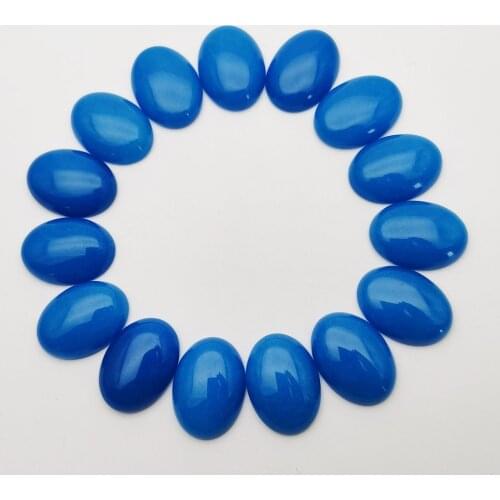 Charm fashi 25x18MM Nature Stone blue cab cabochon beads for jewelry making Ring accessories 20Pcs/lot Free shipping no hole