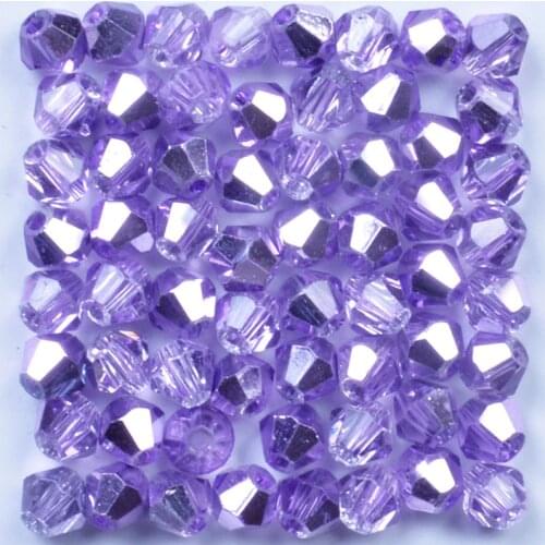 4mm 100pcs Austria Crystal Bicone Beads Purple AB Glass Beads Loose Spacer Bead 5301 For DIY Jewelry Making
